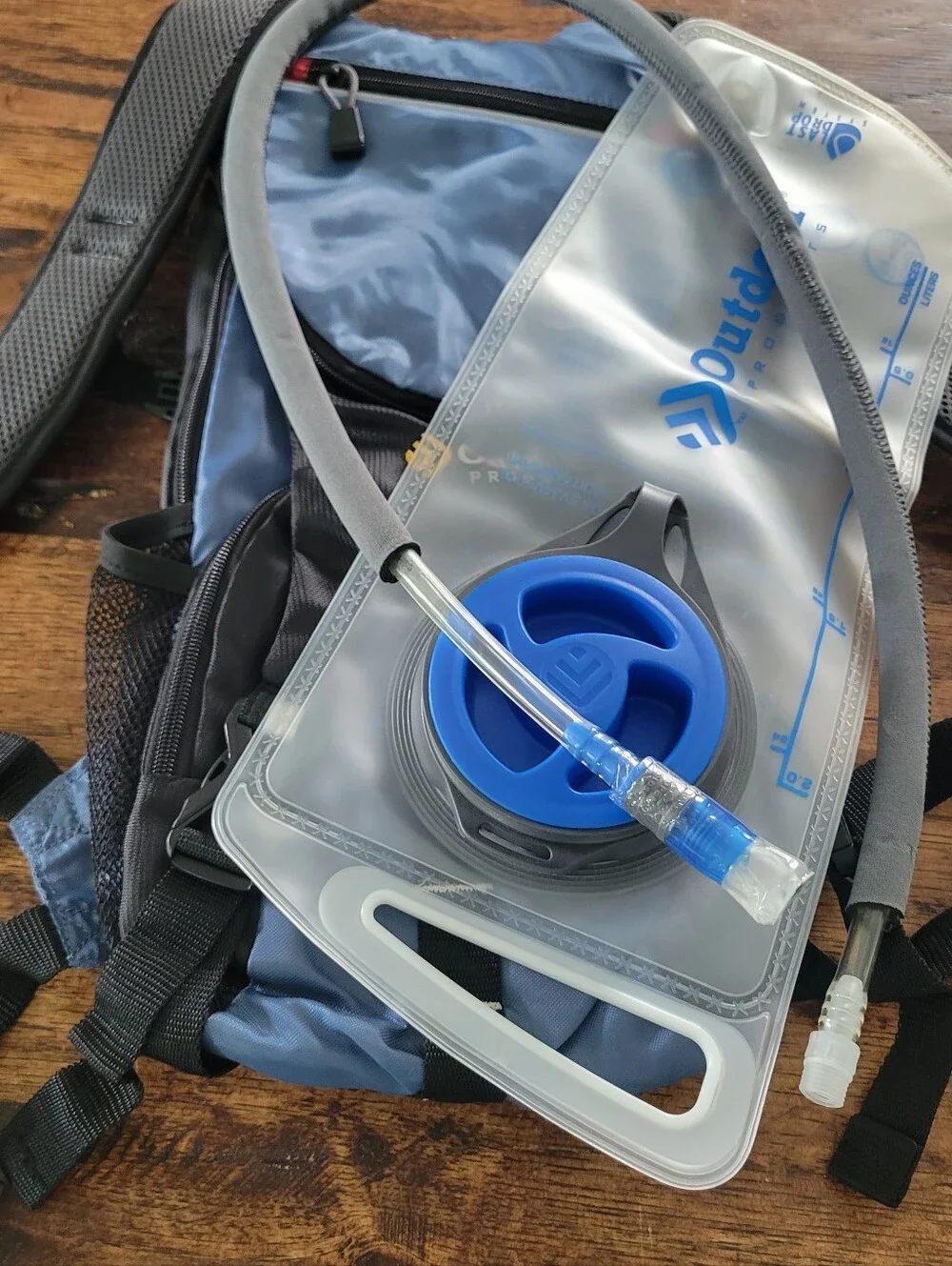 Blue and Black Hydration Backpack